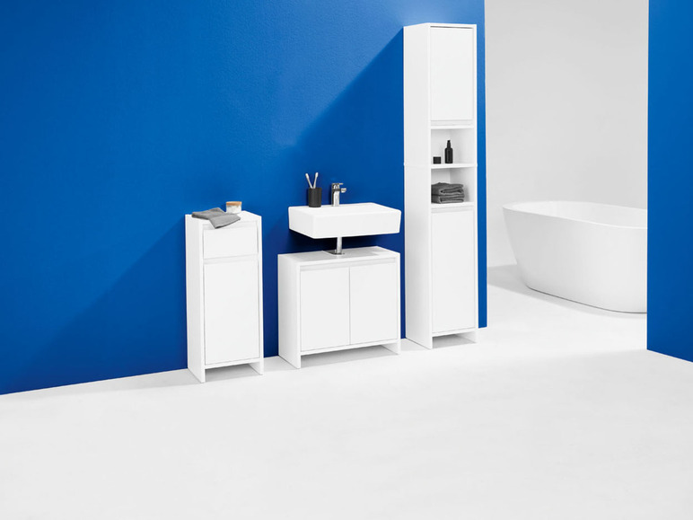 Gehe zu Vollbildansicht: LIVARNO home Bad-Seitenschrank, »Oslo«, mit einer Tür und einer Schublade, weiß - Bild 15