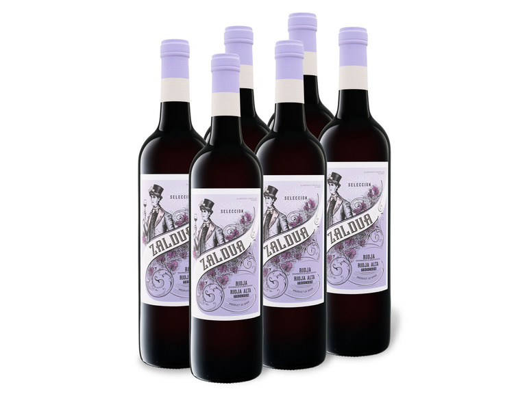6 x Zaldua Rioja DOC Rotwein Weinpaket Alta 0,75-l-Flasche trocken, Selección