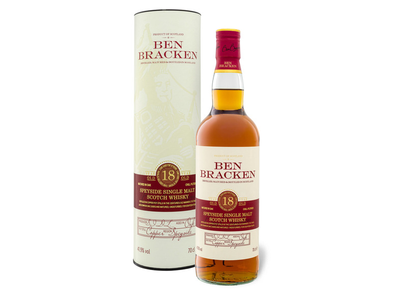 Gehe zu Vollbildansicht: Ben Bracken Speyside Single Malt Scotch Whisky 18 Jahre mit Geschenkbox 41,9% Vol - Bild 1