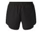 Schwarze Kalenji Laufshorts mit Innenhose.