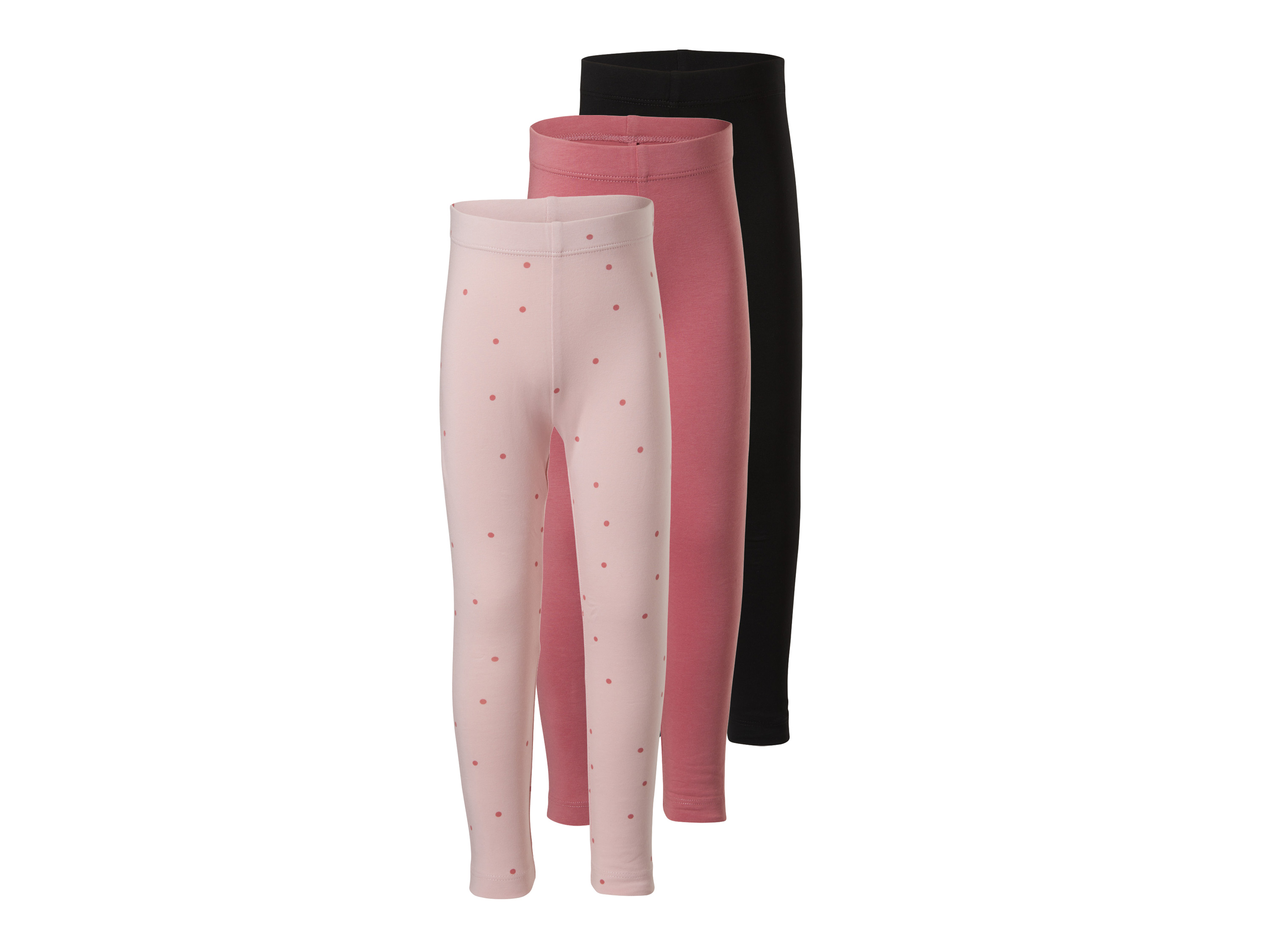 LUPILU® Kinder Leggings, 3 Stück (rosa/rosé/schwarz, 110/116)