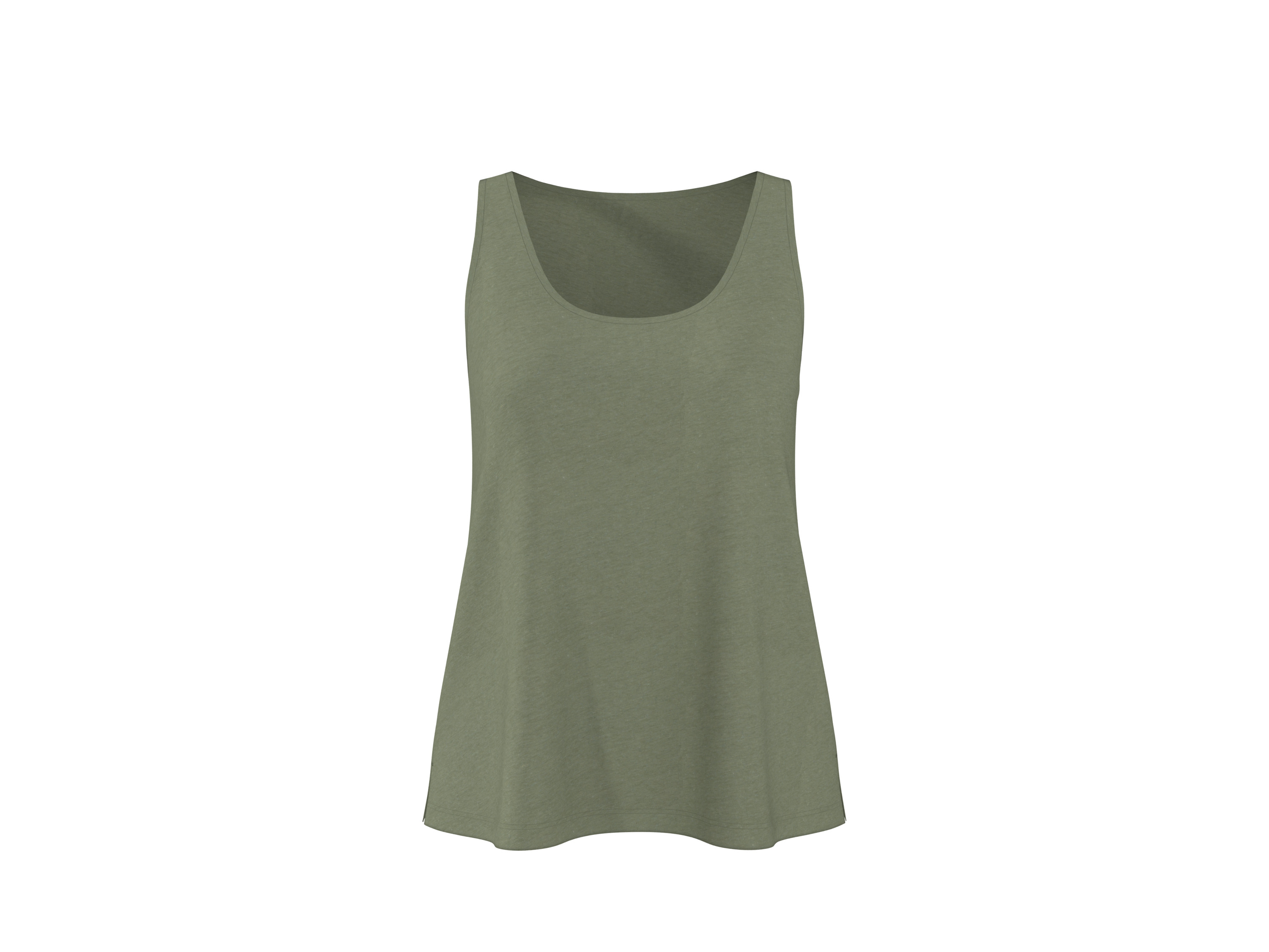 ESMARA® Damen Top mit Leinen (Grün, S (36/38))