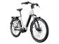 Weißes E-Bike mit Gepäckträger und Kenda-Reifen