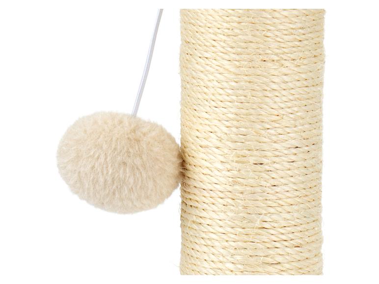 Sisal-Kratzbaum mit flauschigem Ball für Katzen.