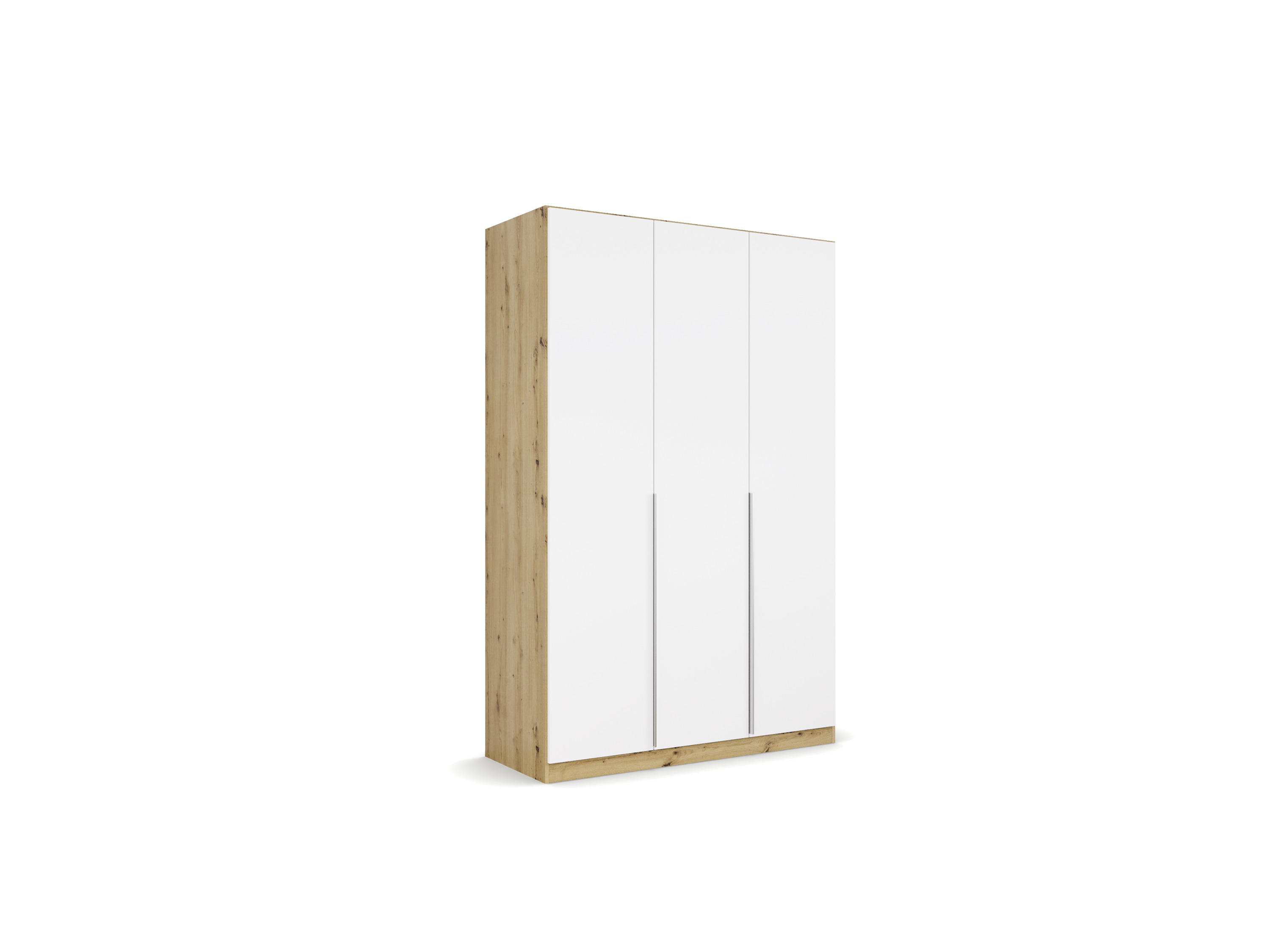 RAUCH ORANGE Drehtürenschrank Alabama (Classic-Zubehör, Weiß/Eiche Artisan, Griffe Alu, 136 x 210 cm) – Bild 3 von 4