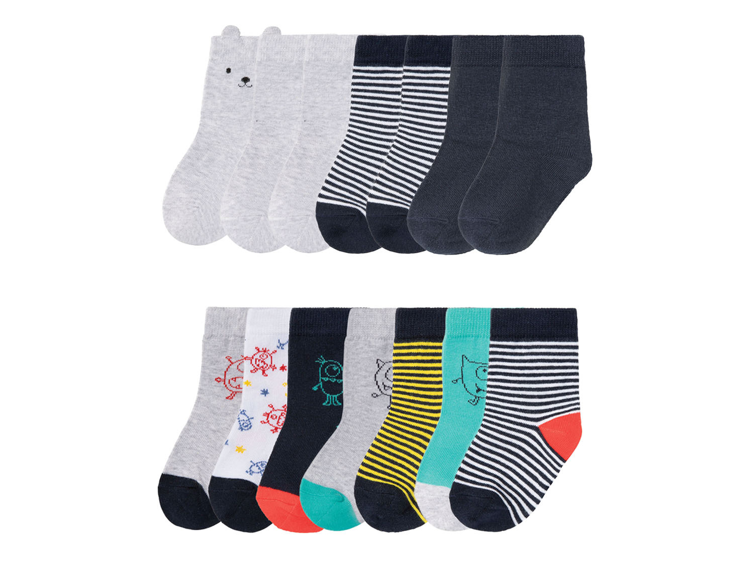 lupilu® 7 Kleinkinder Socken, Jungen Paar, mit Bio-Bau…