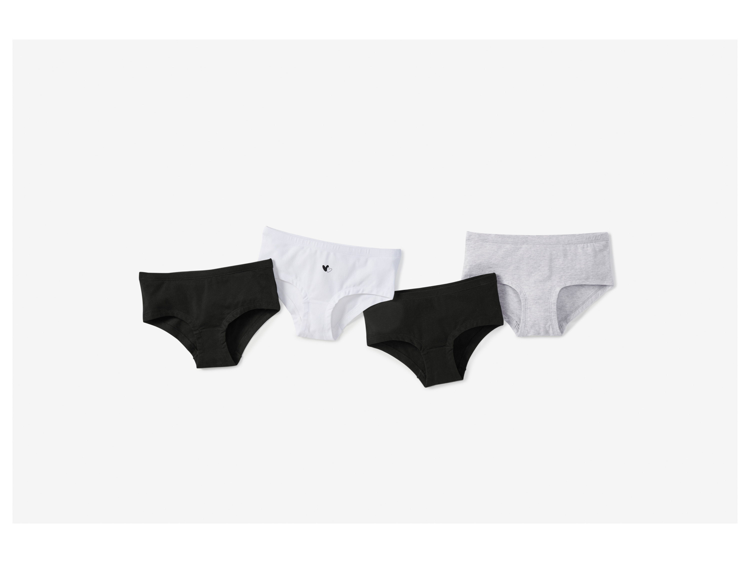 ESMARA KIDS Kinder Mädchen Hipster 4 Stück (schwarz/grau/weiß, 158/164) – Bild 2 von 4