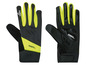 Schwarze Fahrradhandschuhe mit gelben Akzenten von Crivit mit Gel-Polsterung.