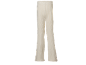 Offwhite gerippte Strickhose mit ausgestelltem Bein