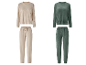 ESMARA® Damen Nicki-Pyjama in Beige und Grün