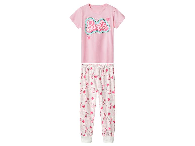 Rosa Barbie Kinderpyjama mit Herzchen-Print