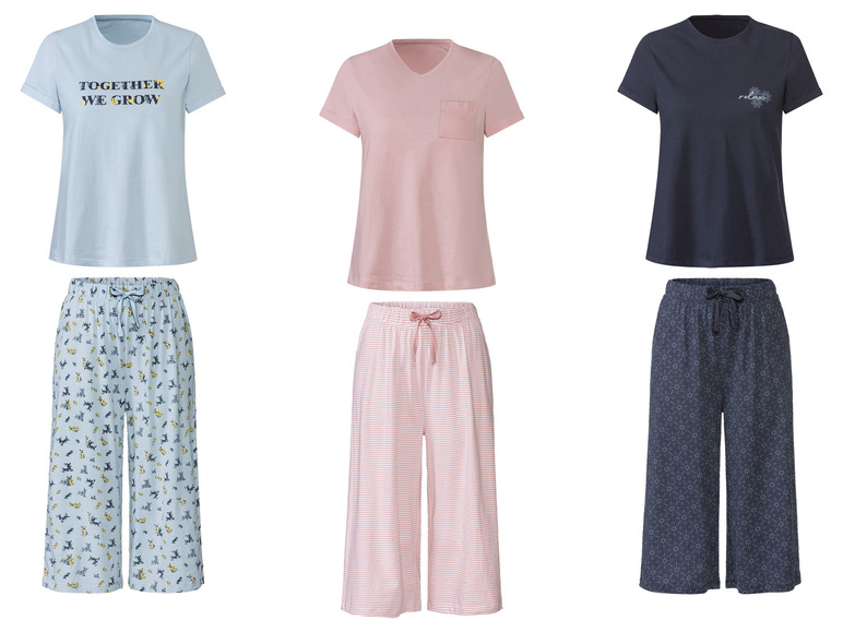Gehe zu Vollbildansicht: esmara® Damen Pyjama Set mit Caprihose - Bild 1