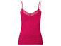 Rosa Tanktop mit Spitze.