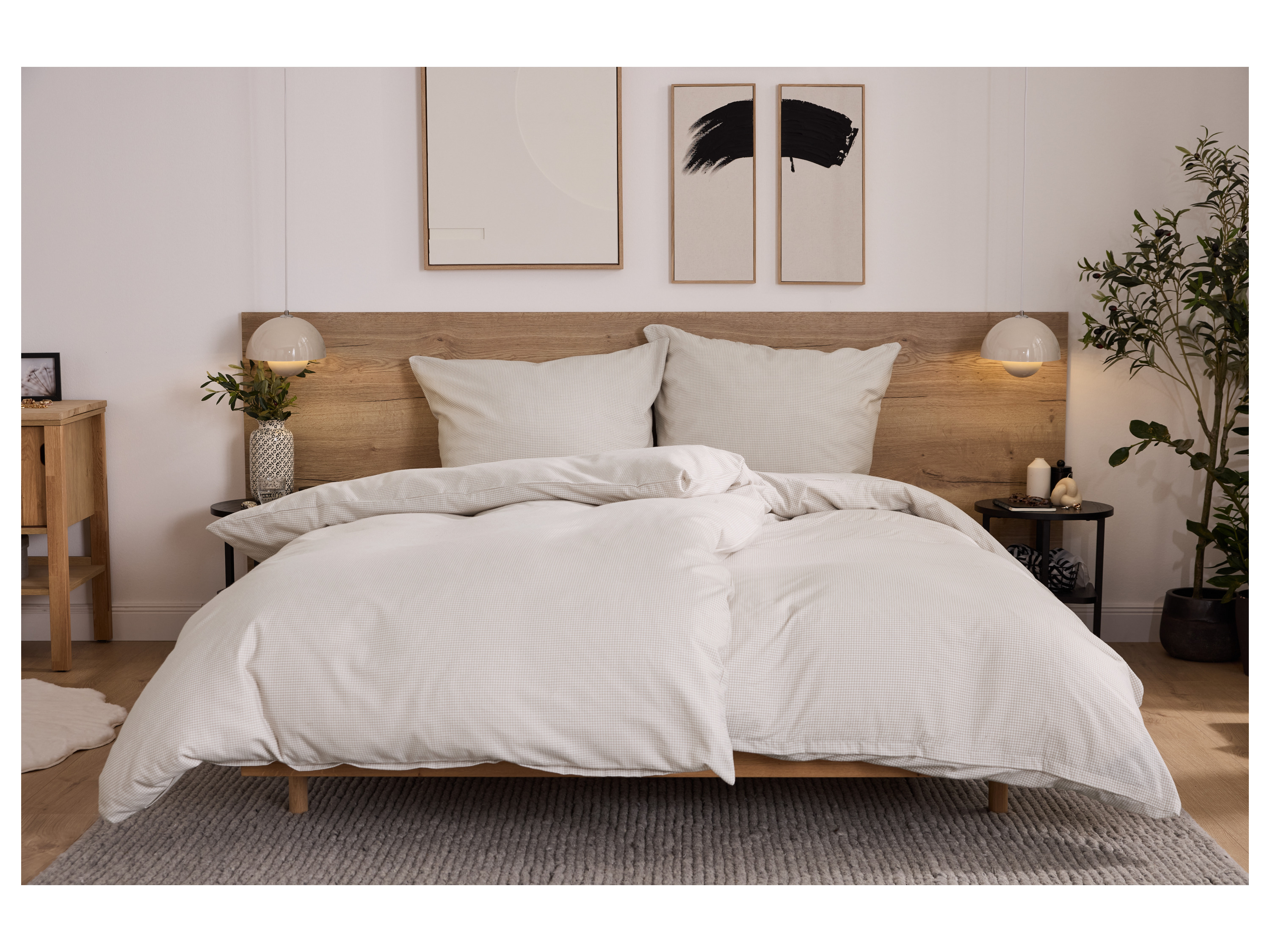 Thumbnail - LIVARNO® Feinbiber-Bettwäsche, 155 x 220 cm (Beige)