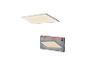 Quadratisches LED-Panel mit warmem Licht und seiner Verpackung