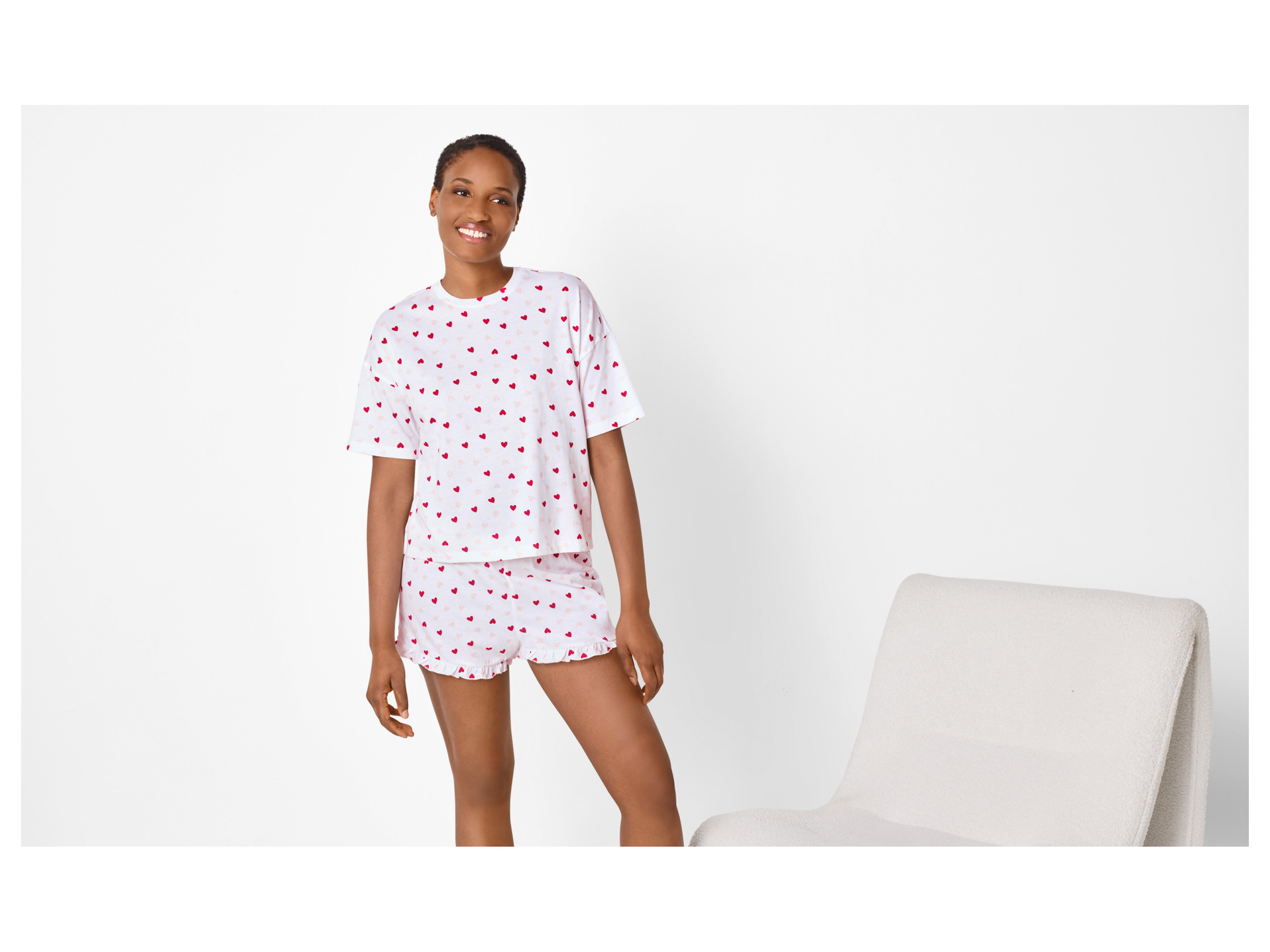 Thumbnail - esmara® Damen Shorty Pyjama (Weiß, L(44/46))