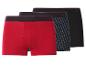 3er-Pack Herren-Boxershorts: rot, marineblau gestreift und schwarz, mit Anker.