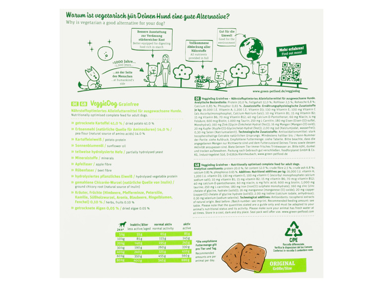 Gehe zu Vollbildansicht: Green Petfood VeggieDog Adult Hundetrockennahrung Grainfree, 2 x 900 g - Bild 4