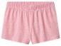 Rosa gepunktete Shorts mit elastischem Bund.
