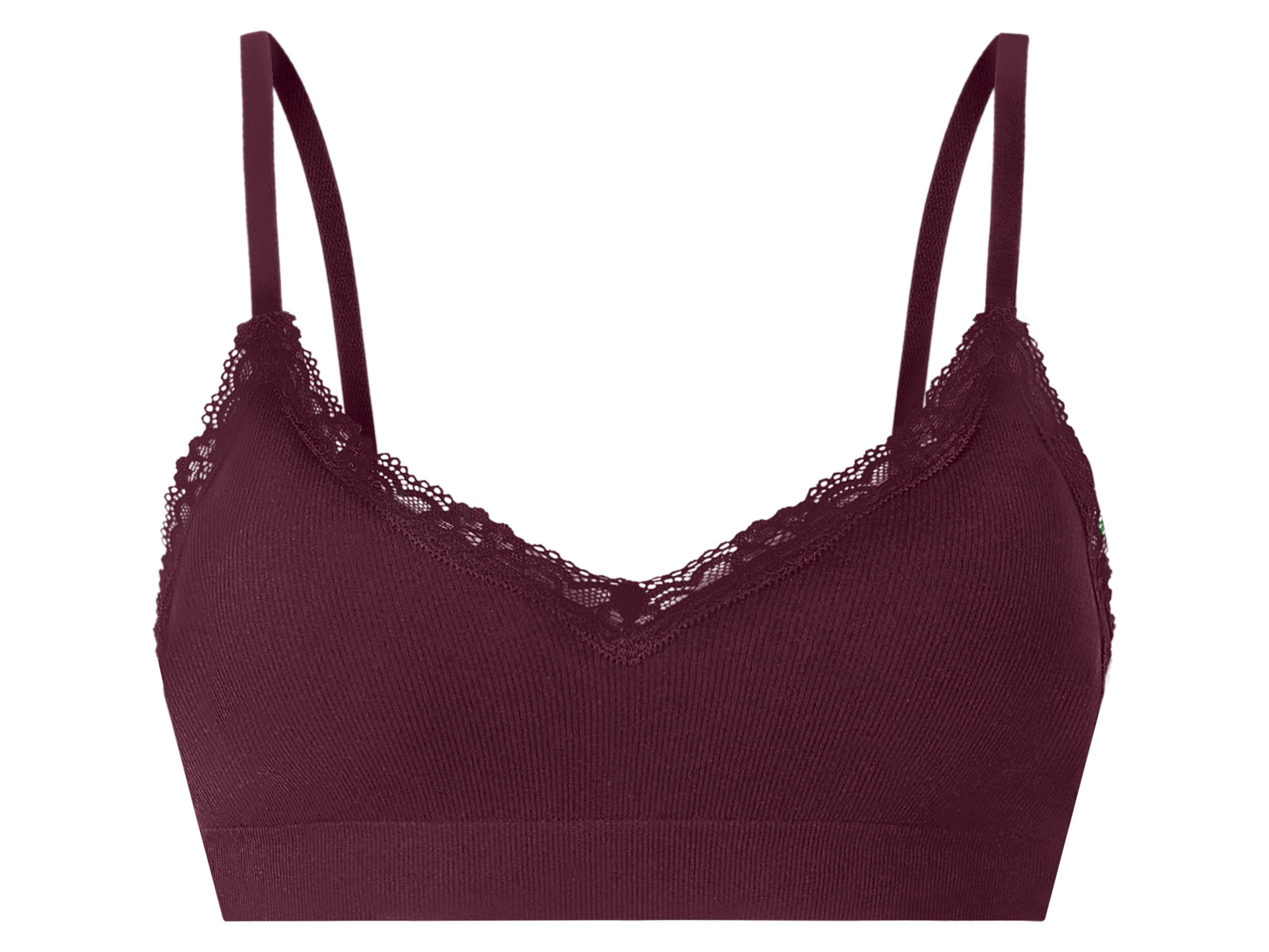 ESMARA® Damen Geripptes Bustier mit Spitze (Rot, L(44/46))""