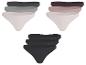 Set aus drei Damen-Slips in verschiedenen Farben: Grau, Beige und Schwarz.