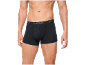 Mann in schwarzen Boxershorts mit elastischem Bund mit Text.