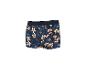 Herren-Boxershorts mit tropischem Blumenmuster in Marineblau und orangefarbenen Blüten
