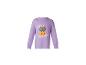 Lila Langarmshirt mit schwarzer Katze auf Kürbis-Print und dem Text „Happy Meoween!“