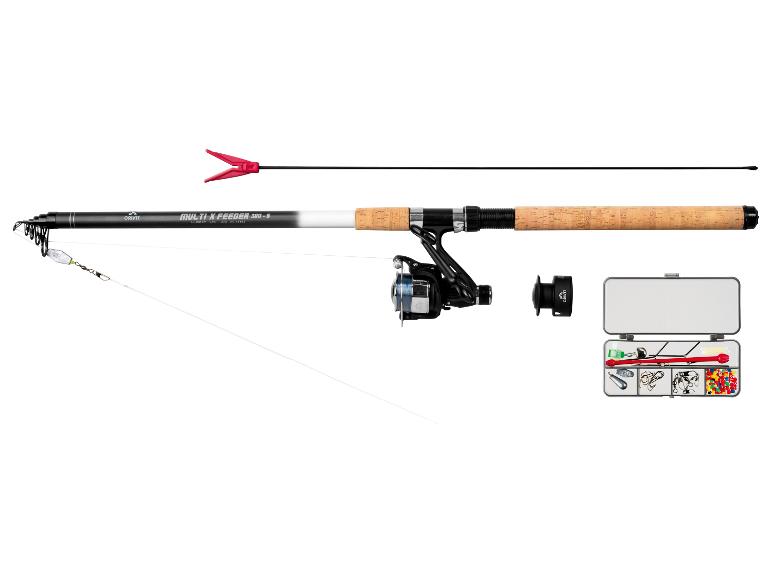 Crivit Angelset: Multi-X Feeder Rute, Rolle und Zubehör.