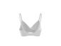 Weißer gerippter Bralette ohne Bügel, Rückansicht