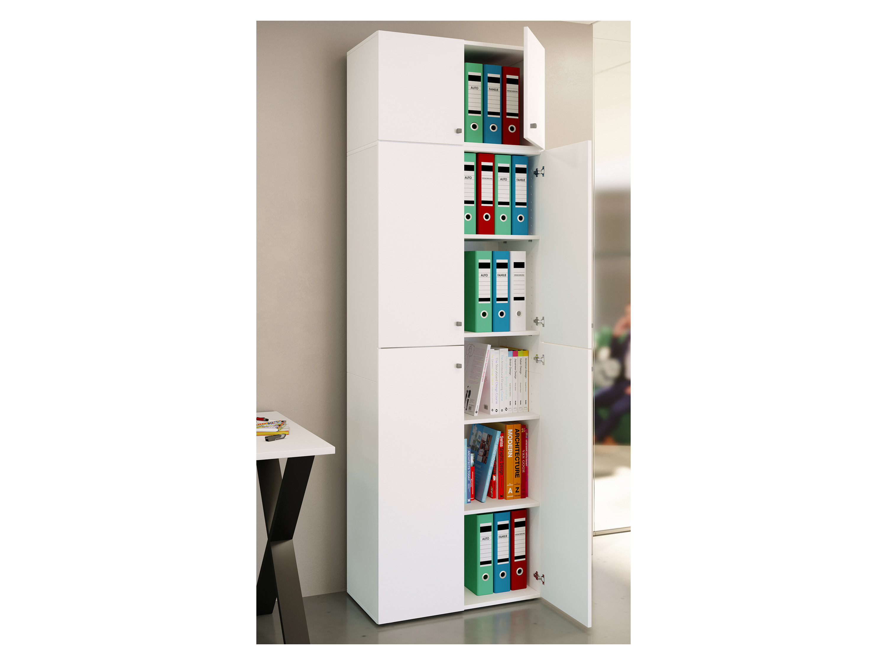 Thumbnail - VCM Bürosc, Weiß, XXL, Drehtüren mit Aufsatz (Drehtüren mit Aufsatz, Weiß, XXL)""