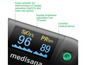 Medisana Pulsoximeter mit Display für Sauerstoffsättigung (SpO2%) und Herzfrequenz (bpm).