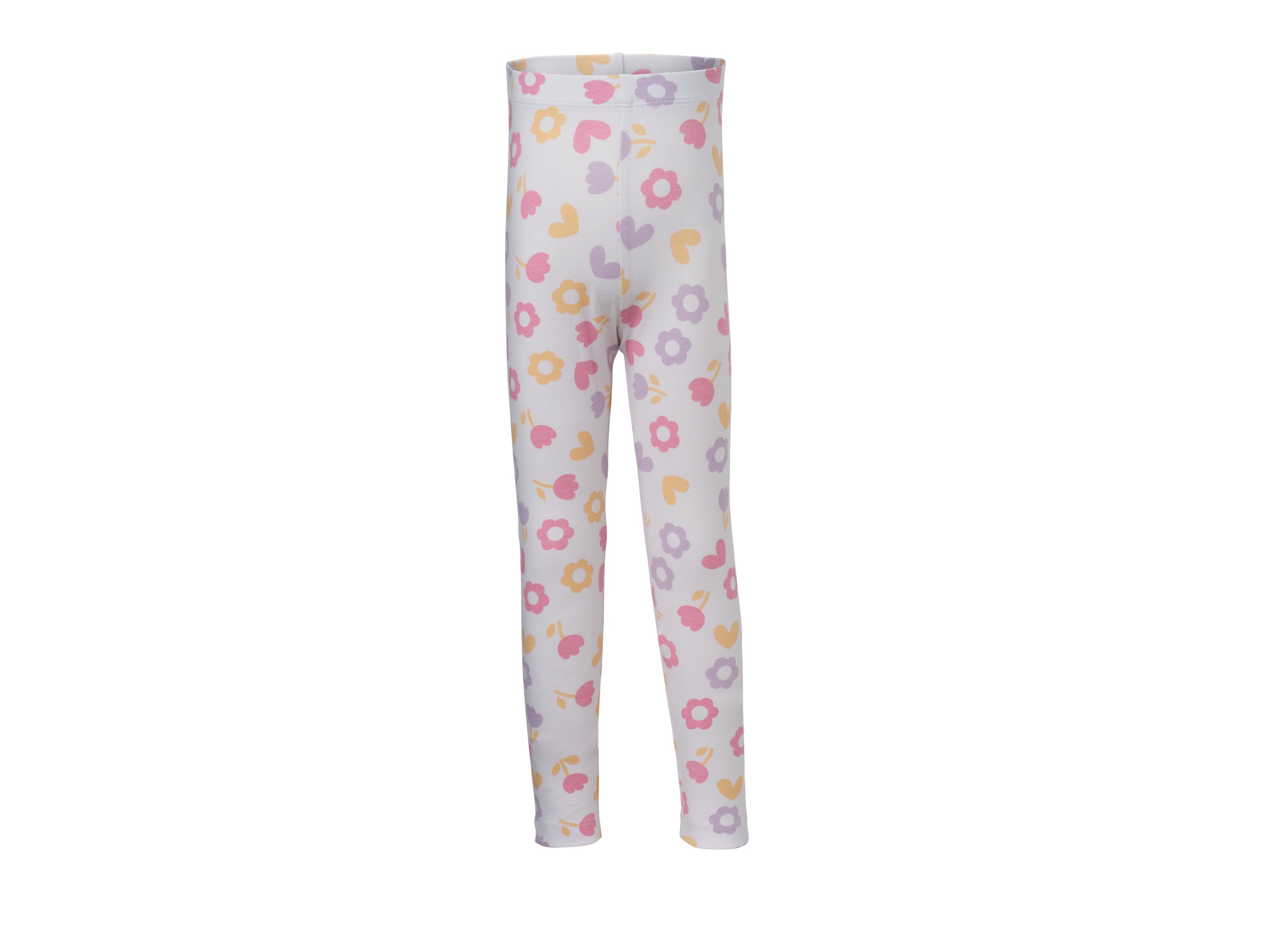 LUPILU® Kleinkinder Leggings, 2 Stück (weiß/lila, 110/116)