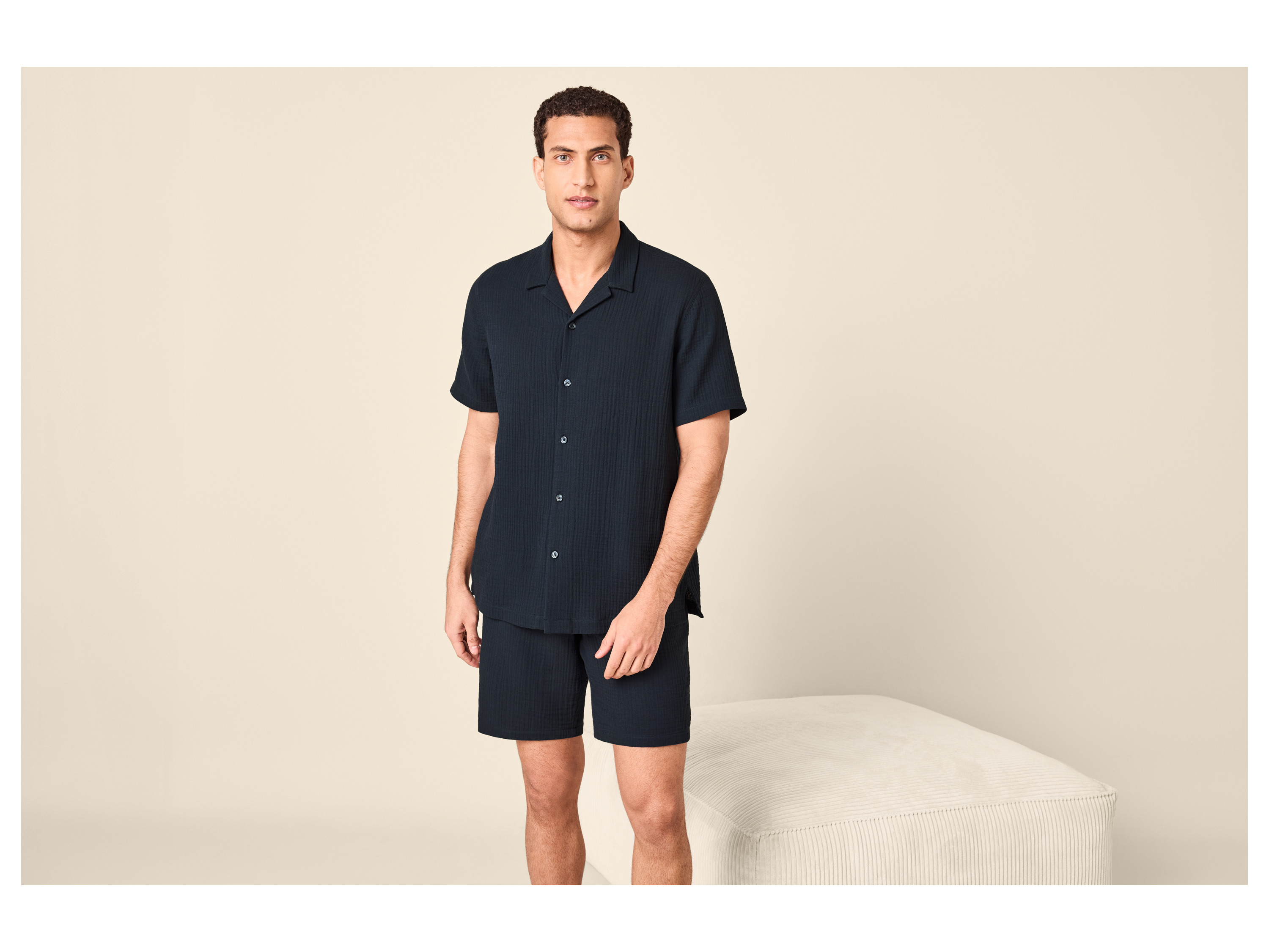 ESMARA MEN Herren Musselin-Pyjama (Navy, M (48/50)) – Bild 2 von 4