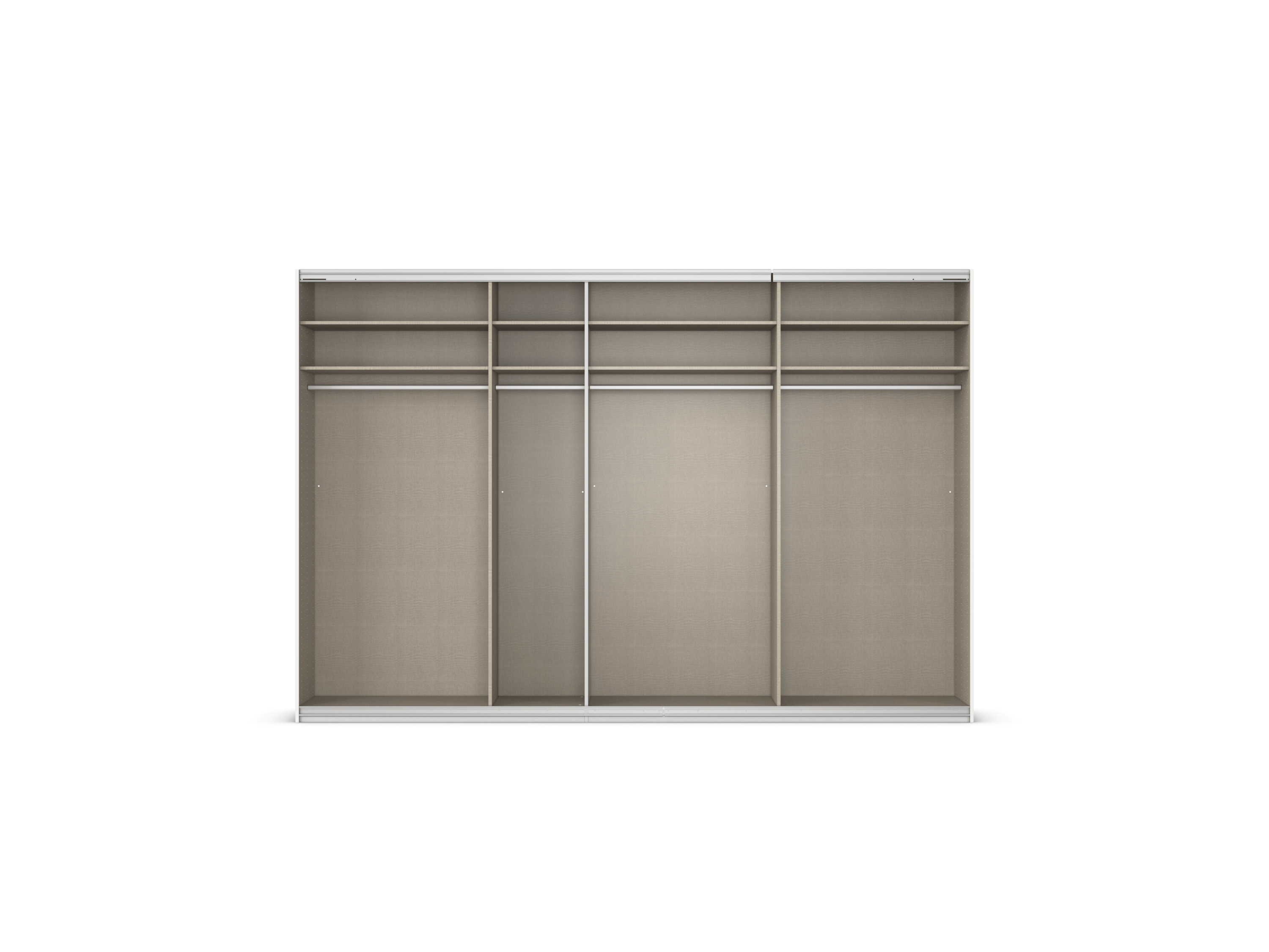 RAUCH ORANGE Quadra Schwebetürenschrank mit Spiegelelementen (Classic-Zubehör, Korpus: Graumetallic, 315 x 210 cm) – Bild 4 von 4