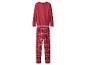 Rotes Pyjama-Set mit Langarm-Oberteil und gemusterter Hose