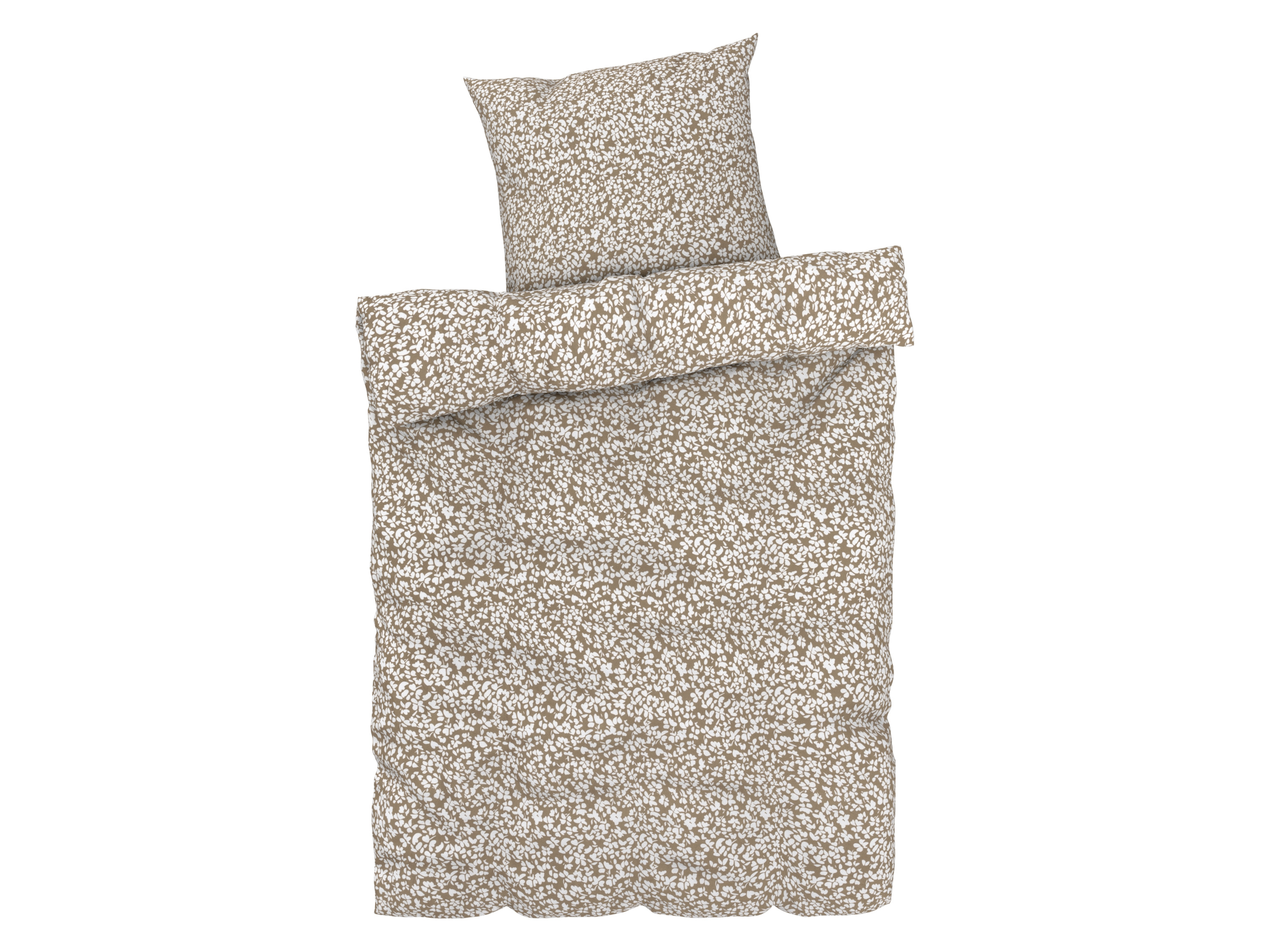 LIVARNO home Bettwäsche Satin 155 x 220 cm (Muster braun/weiß)““ | Floral blau, Linien, Muster braun/weiß