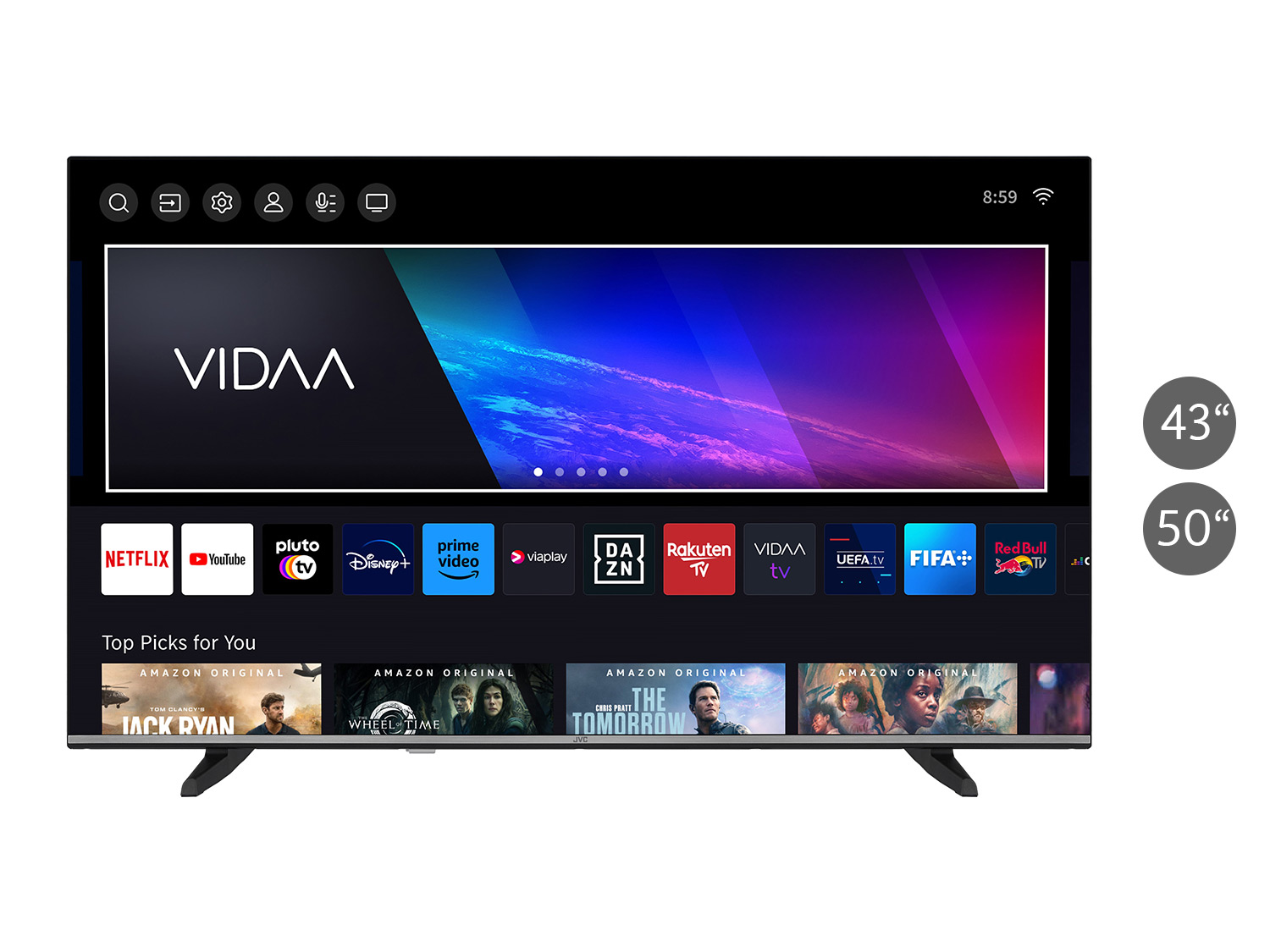 JVC Fernseher »LT-VD3555« VIDAA Smart TV 4K UHD Dolby Vision HDR LED TV Triple Tuner