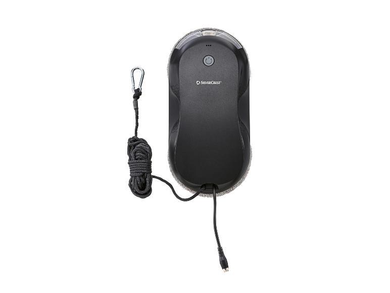 SilverCrest Fensterputzroboter mit Sicherungsseil und Karabinerhaken