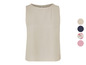 Beige Tanktop mit verschiedenen Farben und Mustern.