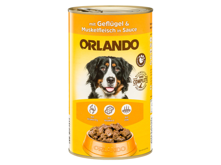 Gehe zu Vollbildansicht: ORLANDO Hundevollnahrung mit Geflügel & Muskelfleisch in Sauce , 6 x 1240 g - Bild 2