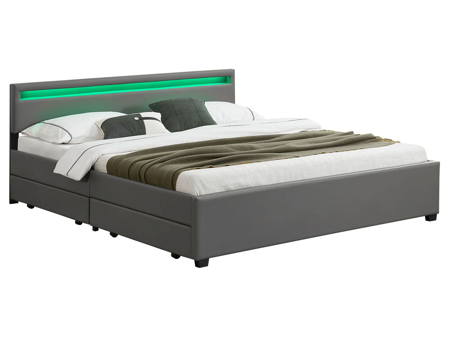 Juskys Polsterbett Lyon (Dunkelgrau, 180x200cm) | 04260304764312