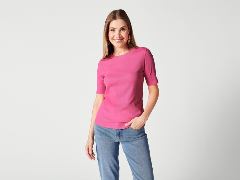Gehe zu Vollbildansicht: esmara® Damen T-Shirt in modischer Ripp-Qualität - Bild 6