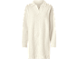 Cremefarbener Pullover mit Kragen und V-Ausschnitt