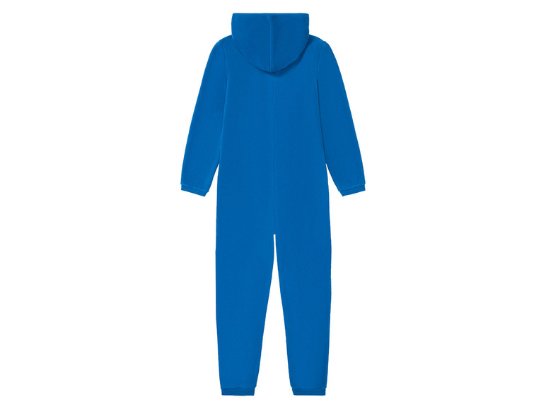 Ein blauer Overall mit Kapuze