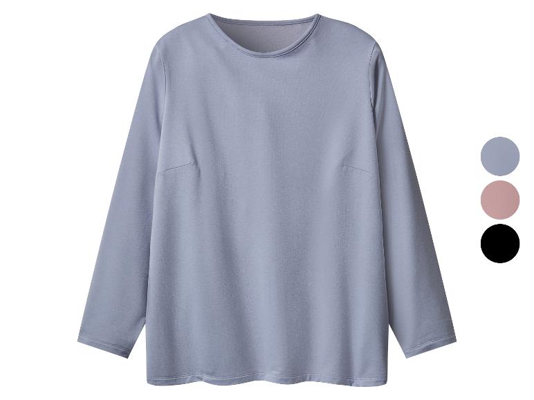 Langärmliges T-Shirt in graublauer Farbe mit drei Farboptionen.