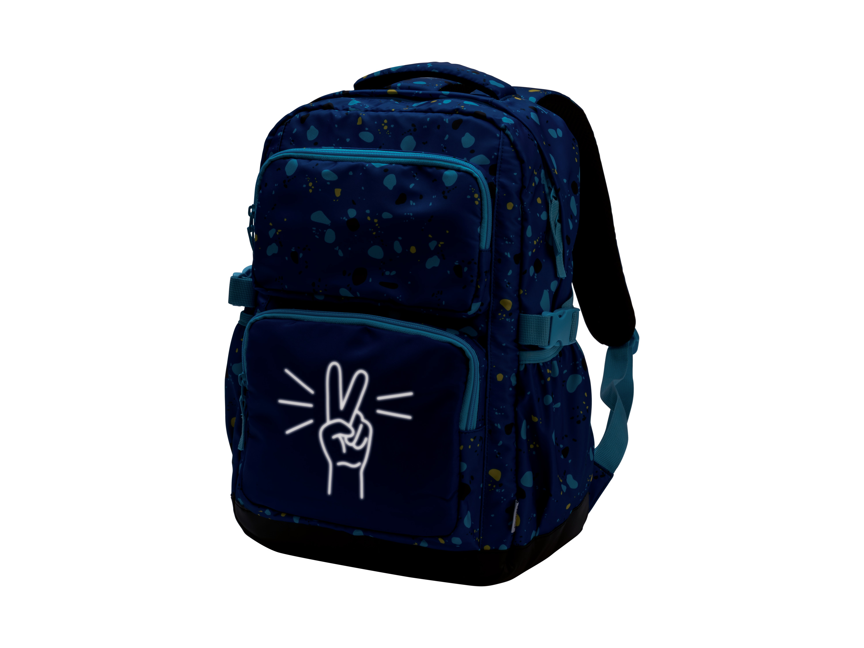 CRELANDO® Schulrucksack (Glow in the Dark/blau) – Bild 3 von 4