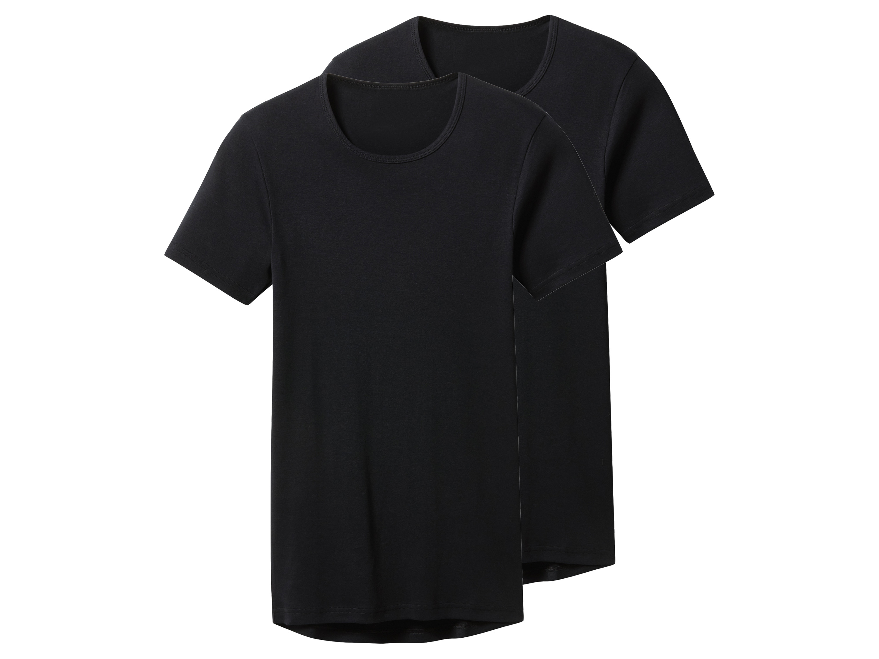 ESMARA MEN Feinripp-Unterziehshirts, 2 Stück (Rundhals, Schwarz, 6/L)