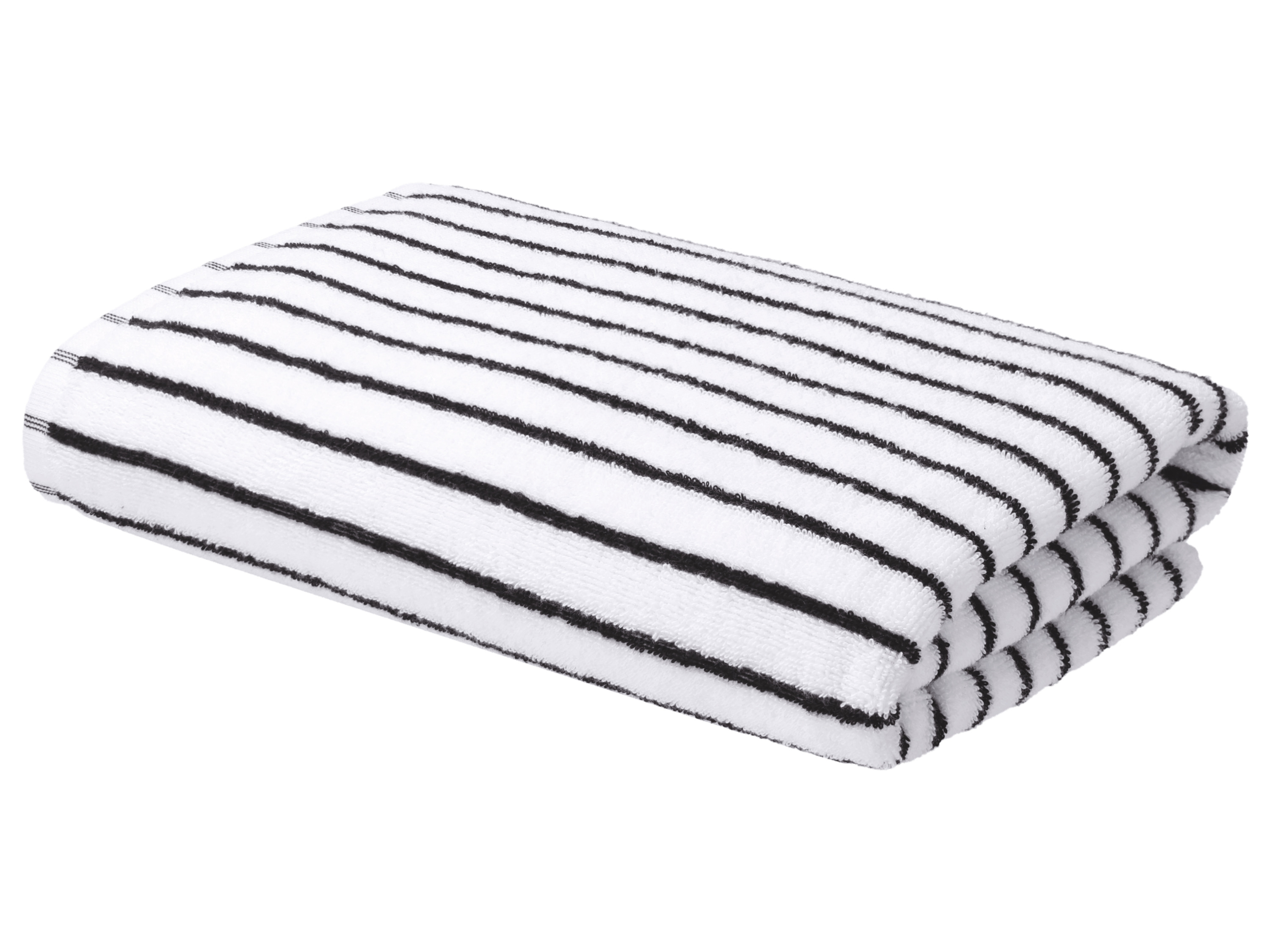 LIVARNO® Frottier-Duschtuch, 70 x 140 cm (Weiß/schwarz)