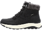 Schwarze Herren-Winterstiefel mit Kunstfellfutter und der Aufschrift „WATERPROOF“.